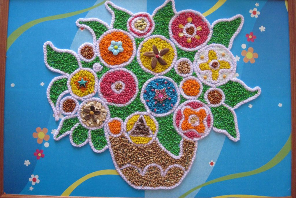 Поделка картины из круп