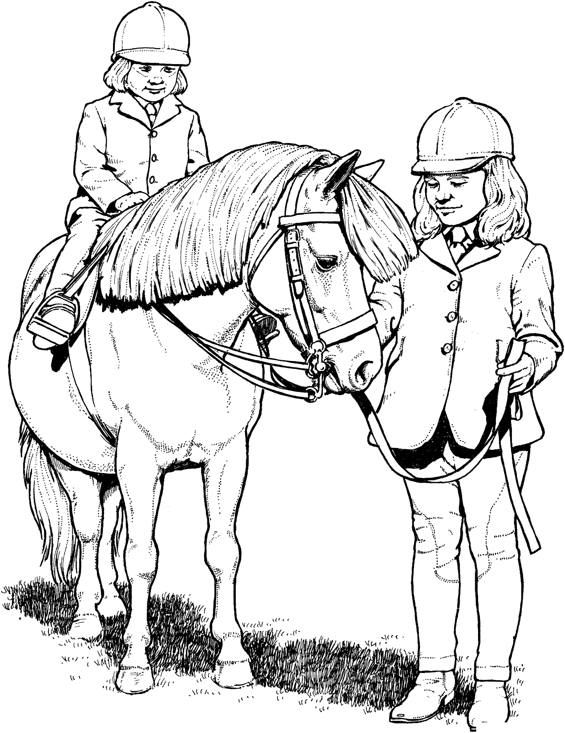 Раскраски для девочек лошади
